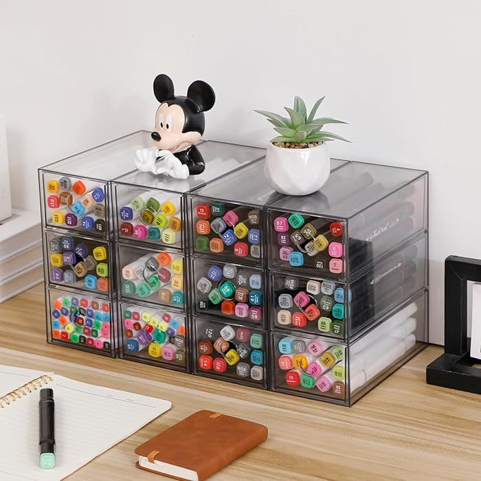 Plastic Storage Drawers, Home Office Supplies Organizer for Bathroom, Kitchen, Pantry, Coffee Bar... | Amazon (US)