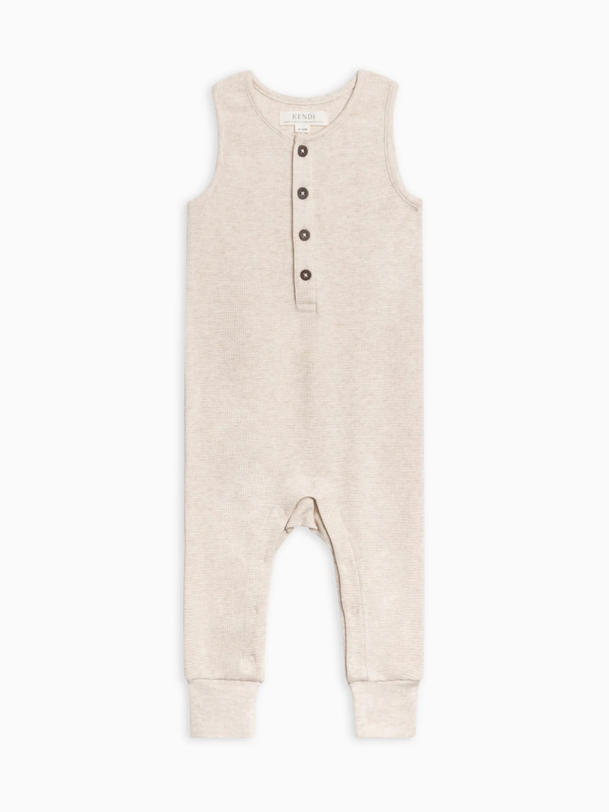 Wade Waffle Tank Romper - Heather Oat | Colored Organics
