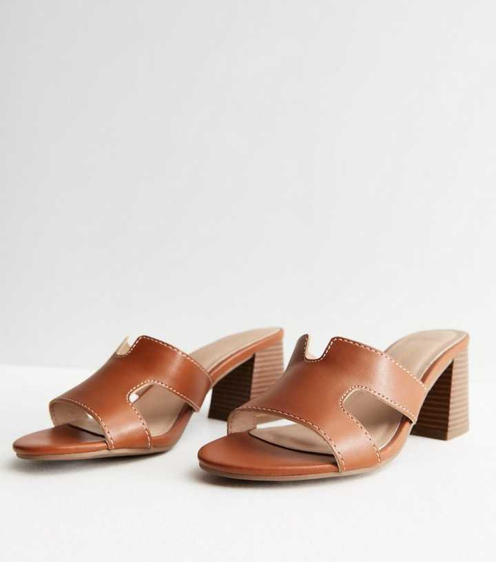 Tan Mid Block Heel Mule Sandals
						
						Add to Saved Items
						Remove from Saved Items | New Look (UK)