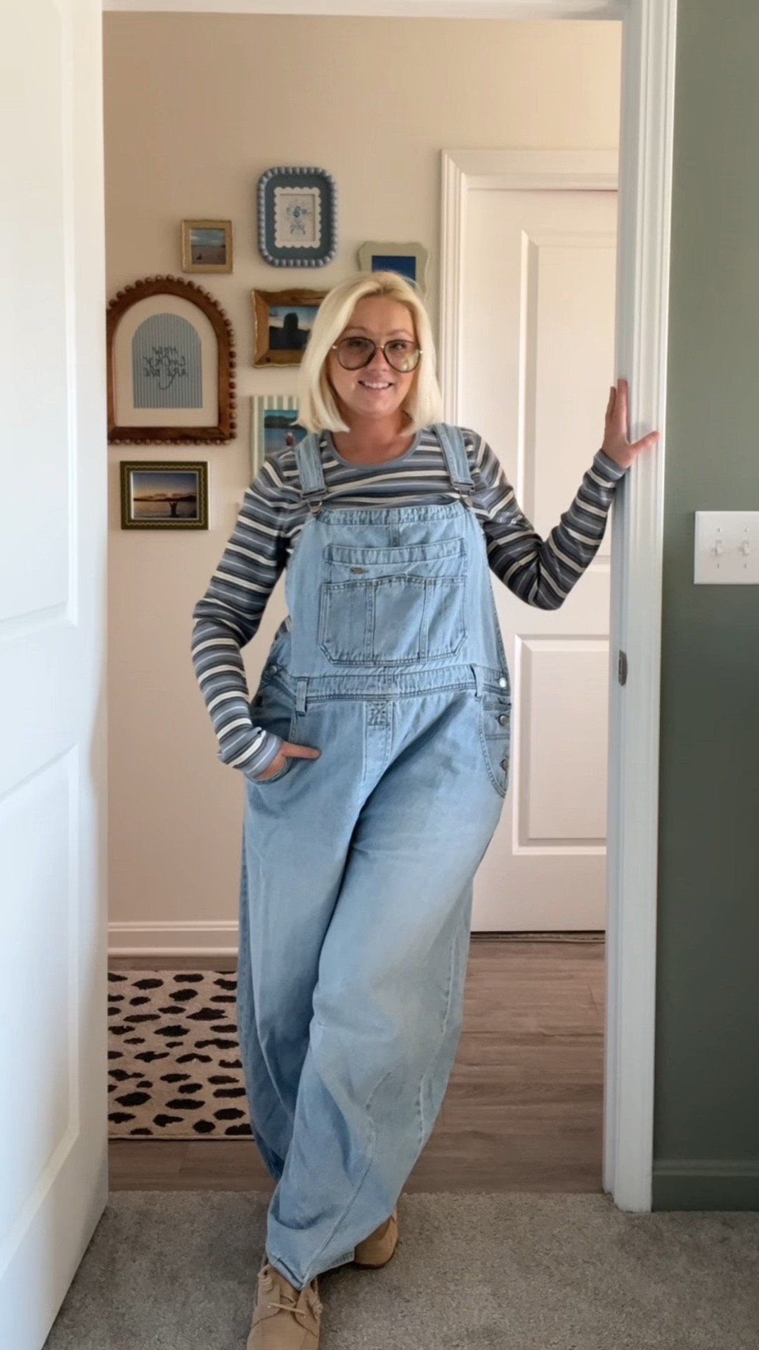 Large in both. Looks like this wash is sold out in the overalls  