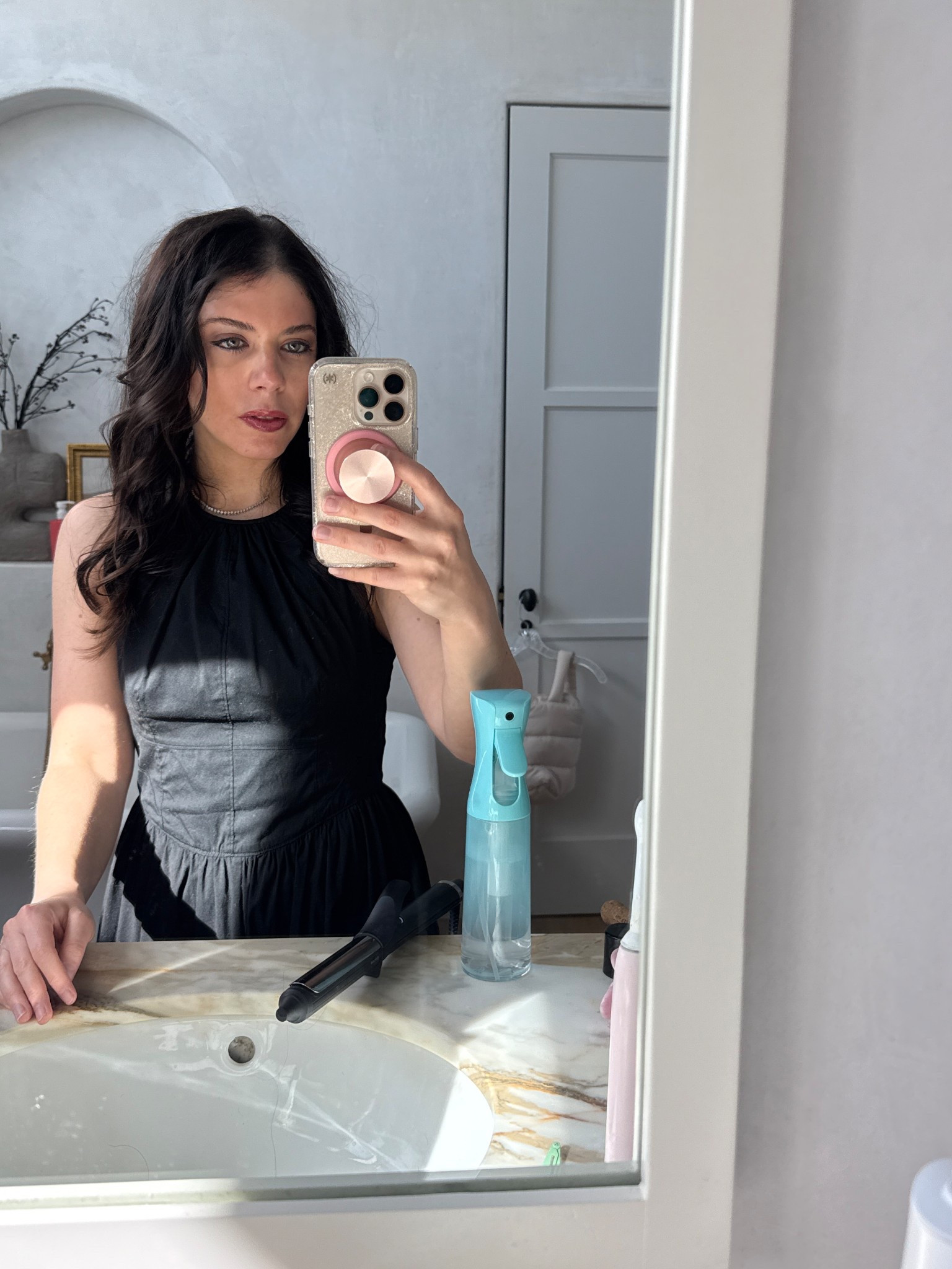 Cinq a sept black tie back dress 