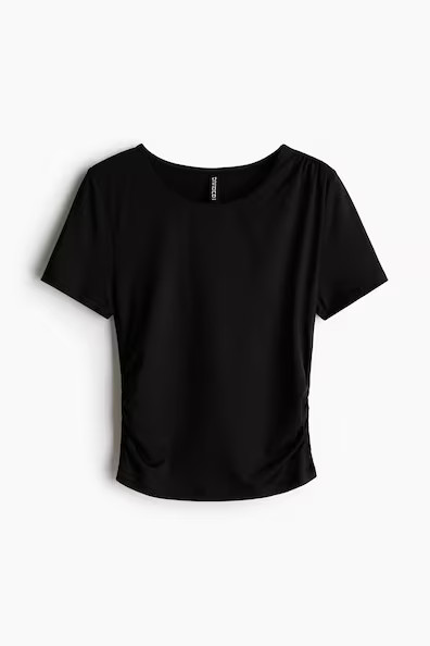 H & M - Draped T-Shirt - Black | H&M (US + CA)