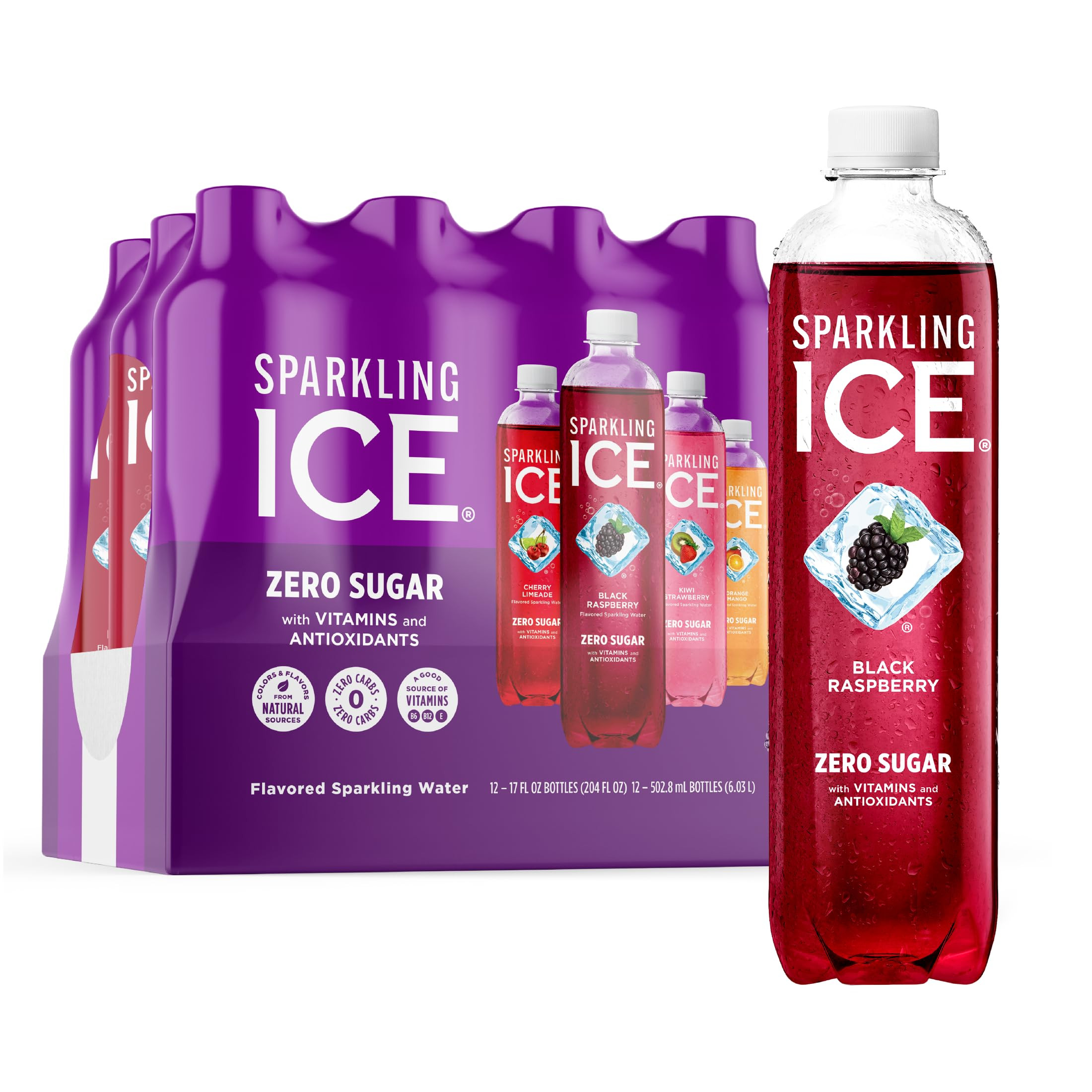 Sparkling Ice Pink Variety Pack, Flavored Sparkling Water, Zero Sugar, and Vitamins and Antioxida... | Amazon (US)