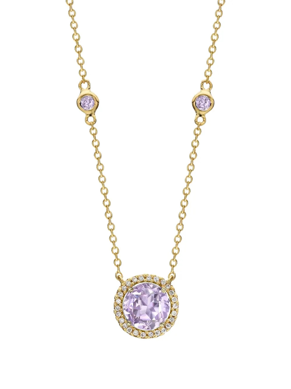 18K yellow gold Grace amethyst and diamond necklace | Farfetch Global