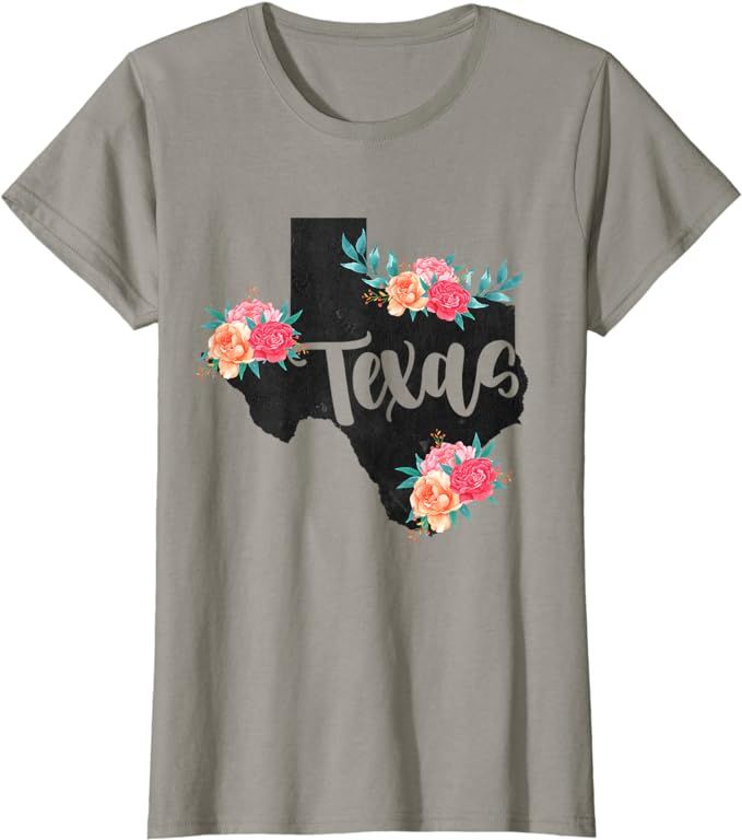 Vintage Texas Home State Map Pride Flowers Retro Rodeo T-Shirt | Amazon (US)