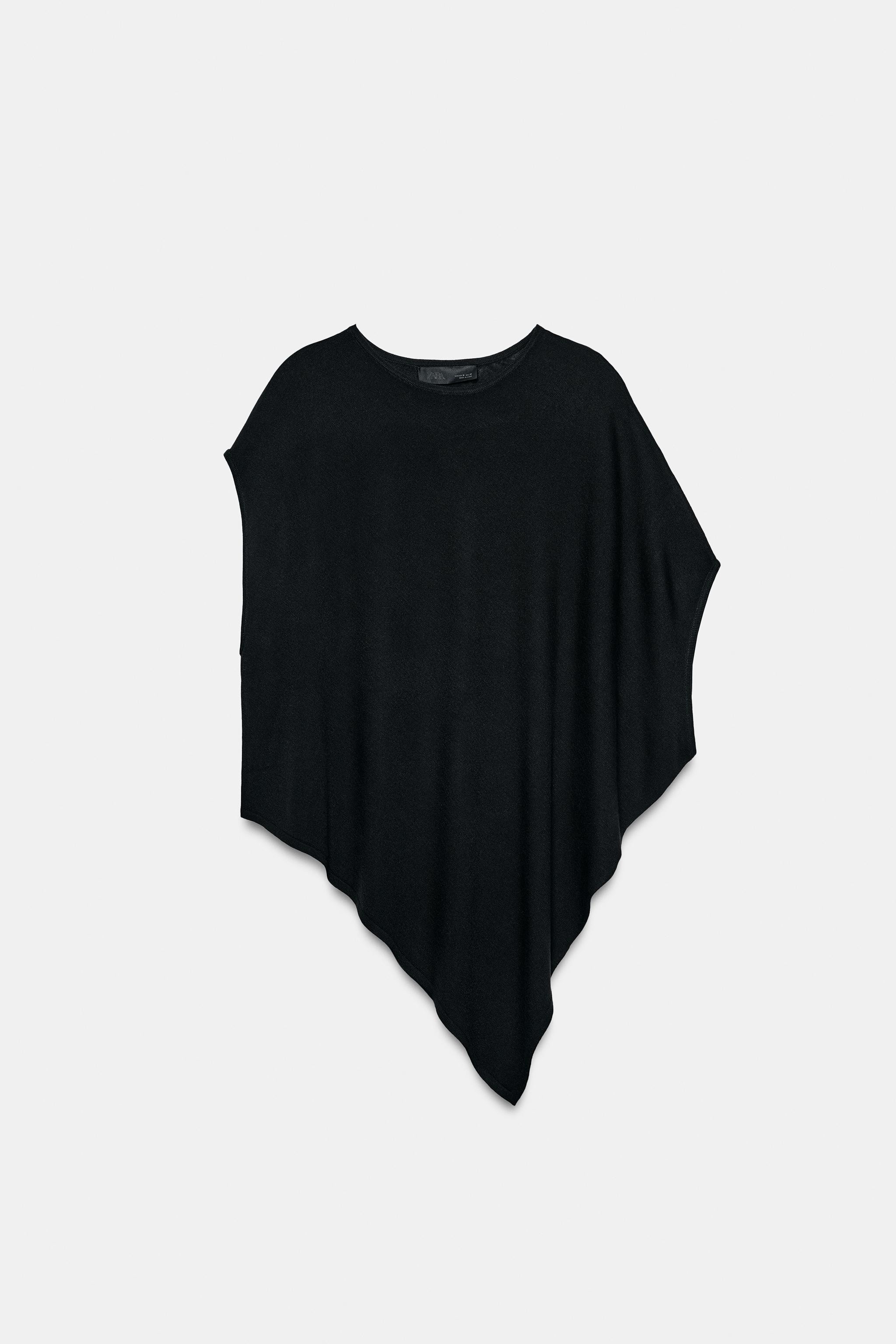 Round neck, short sleeve top. Asymmetric hem. | Zara UK