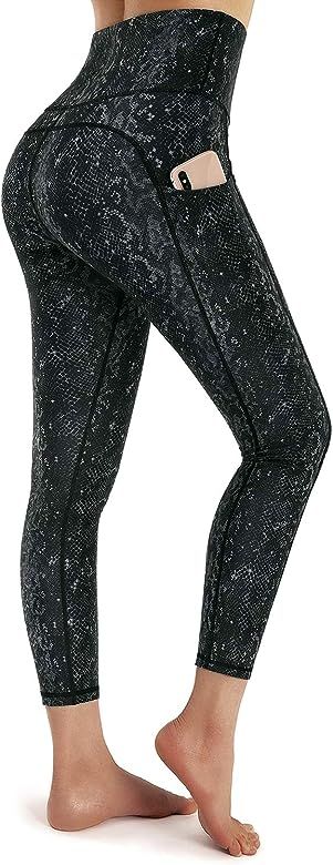 Womens High Waist Pockets Yoga Pants Running Pants Workout Leggings | Amazon (US)
