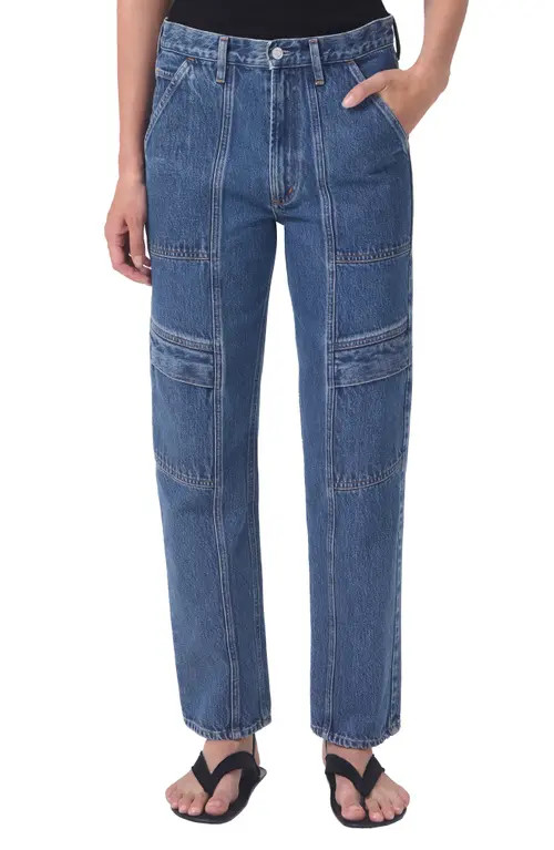 AGOLDE Cooper Relaxed Cargo Organic Cotton Jeans in Regulation at Nordstrom, Size 25 | Nordstrom