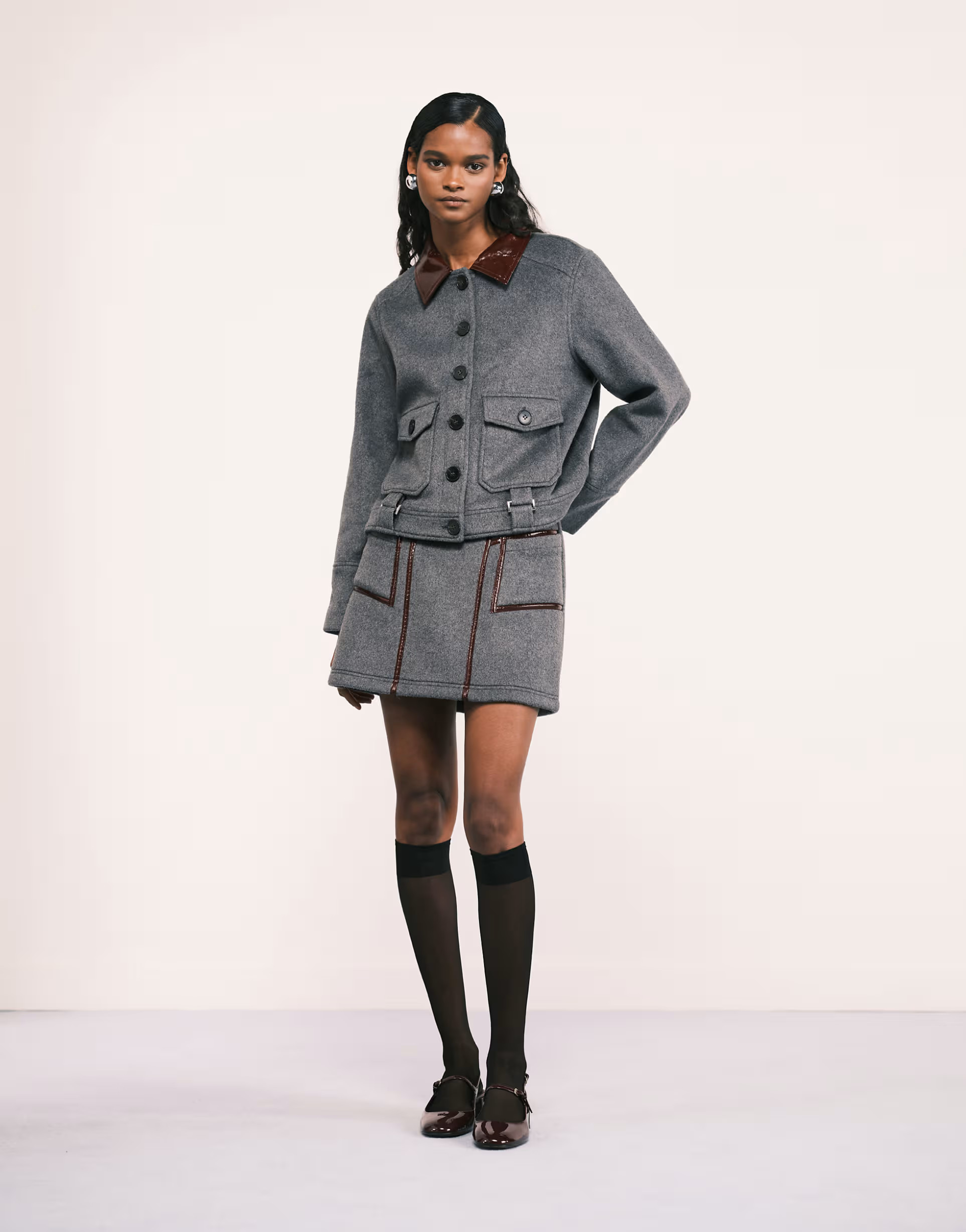 LAAGAM frankie high waist skirt in grey | ASOS (Global)