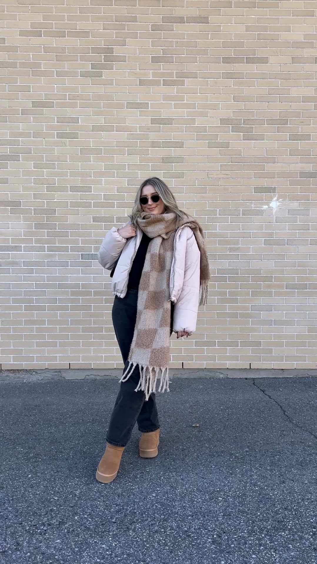 Midsize casual fall to winter outfit - wearing L in the Amazon puffer jacket & basic black tee, wearing 14 in the black jeans. My ultra mini platform boots are an Ugg look for less from Amazon and so comfy! I’m usually a 9.5-10 and wear a 10 in these. Linked similar neutral scarf 


#LTKmidsize #LTKwinter #LTKautumn