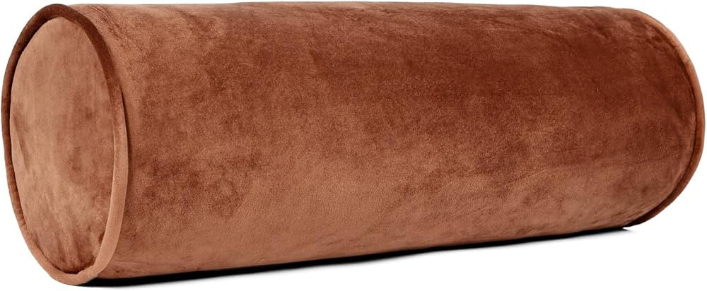 Sherry Kline Velvet Bolster Pillow, Decorative Throw Pillow, (Set of 2), Brown | Amazon (US)