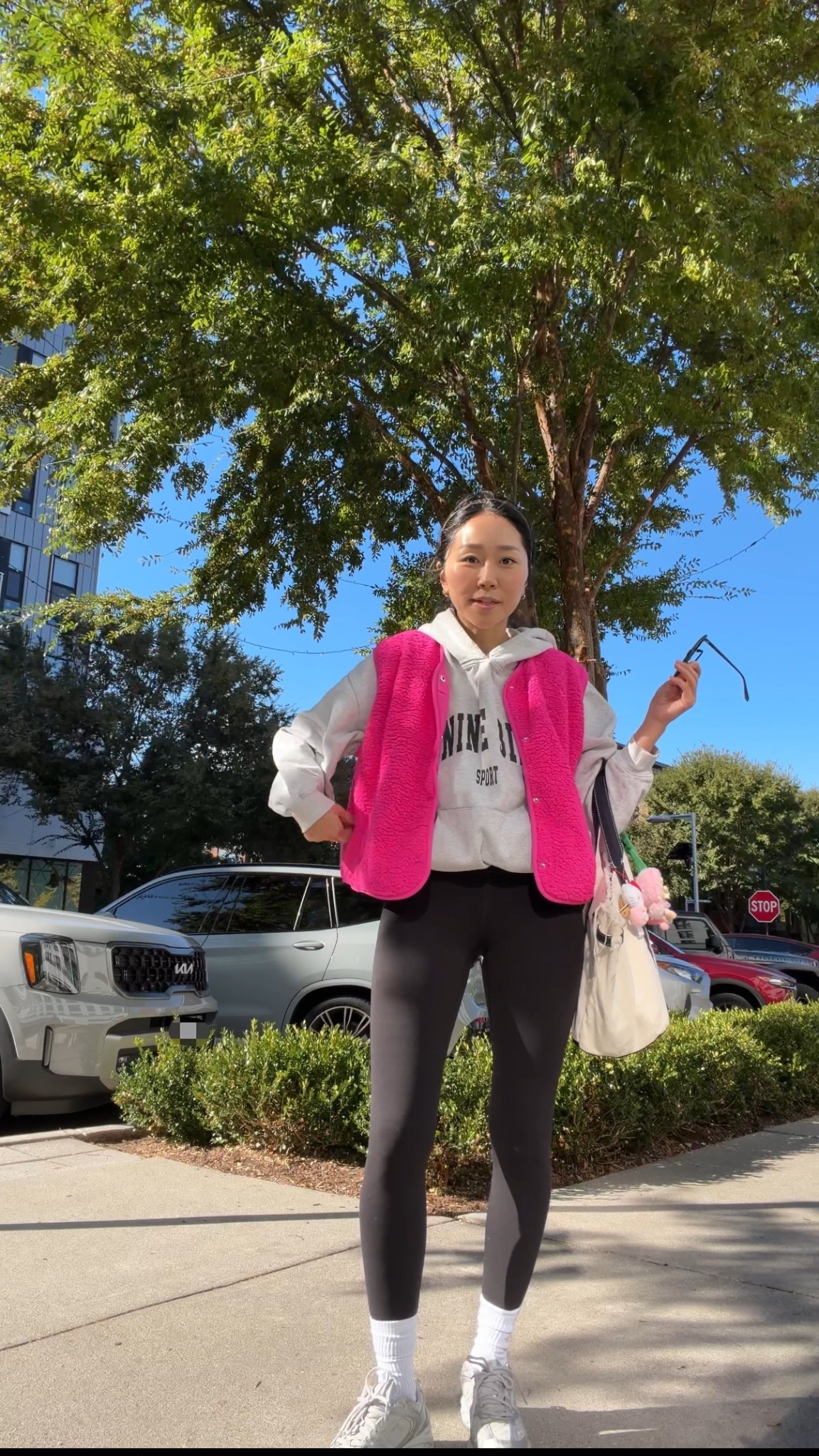 Vest season! 
Leggings-Amazon
Anine Bing-M
Vest-S
Crew Socks-Target