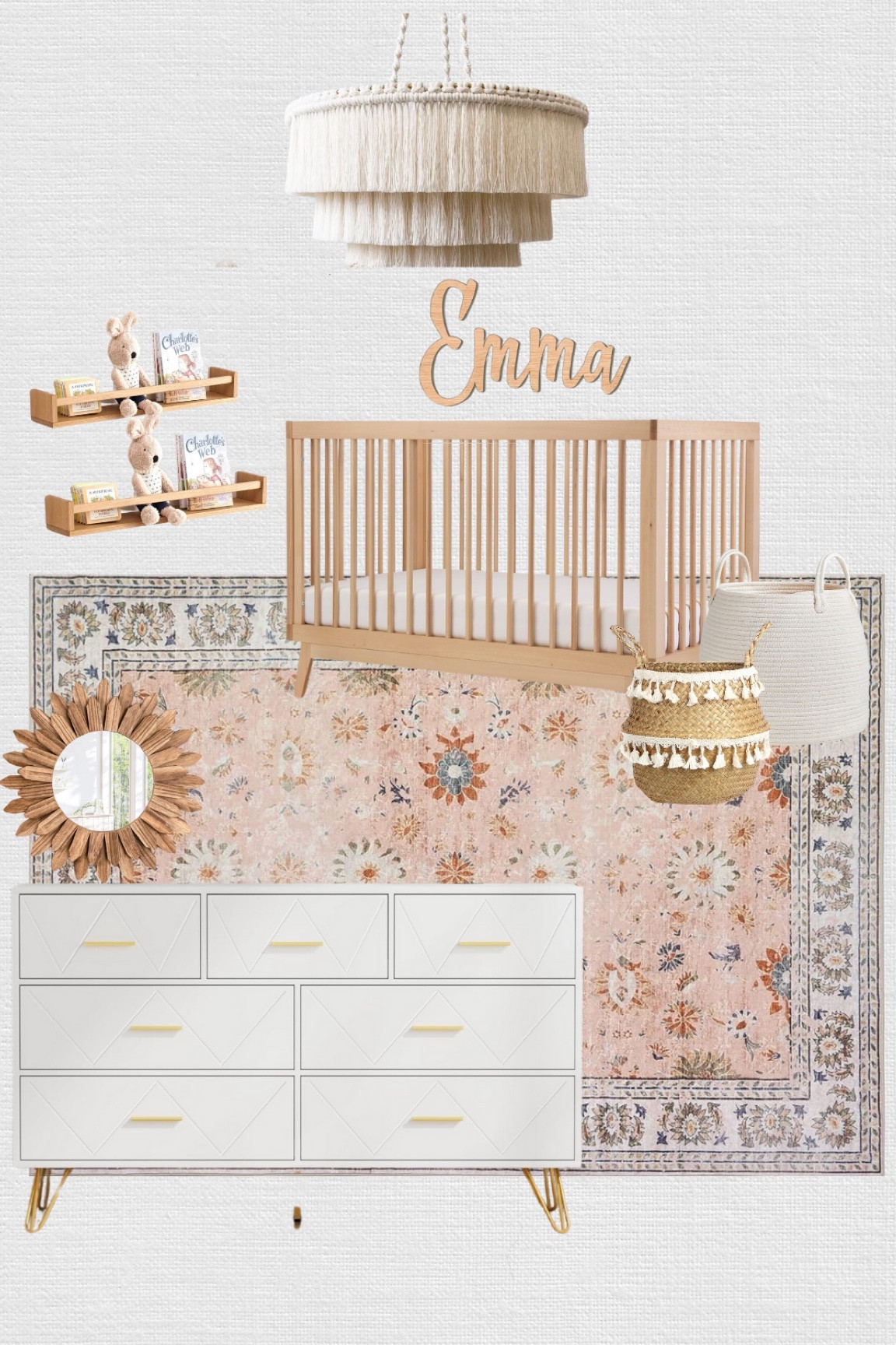 Baby girl nursery 
Boho nursery decor
Girl nursery 

#LTKhome #LTKfamily #LTKbaby