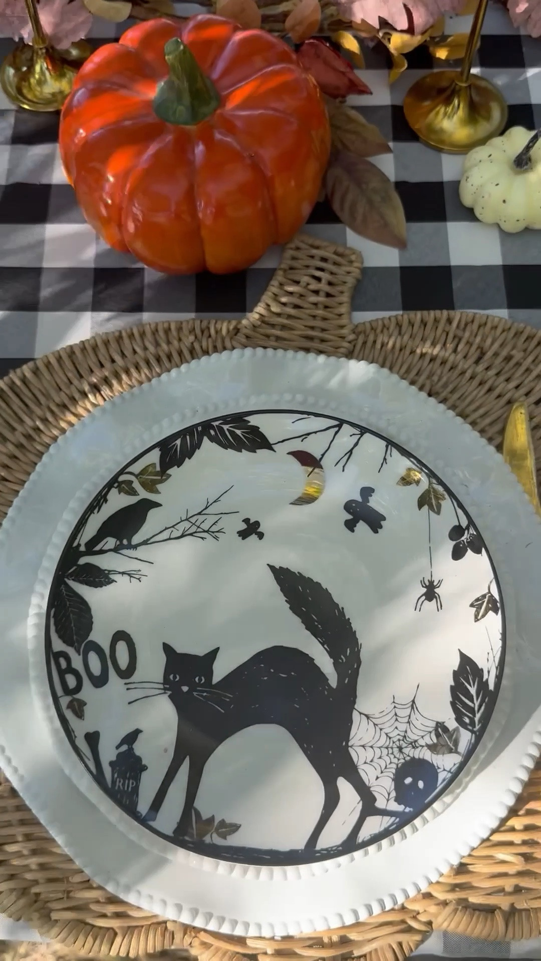 #ad If you’re searching for the perfect Halloween plates for your Halloween party, I have got you covered! These festive and timeless plates from @wayfair look amazing with my trusty Perlette plates and pumpkin-shaped rattan placemats! #wayfair #wayfairpartner

#LTKSeasonal #LTKHome #LTKSaleAlert