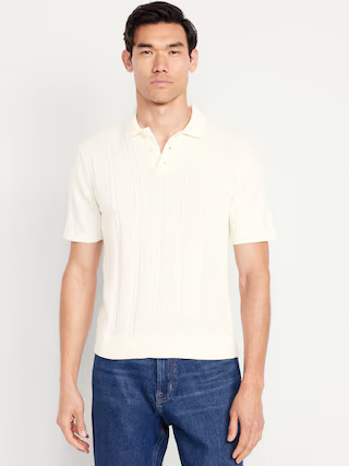 Short-Sleeve Cable-Knit Polo | Old Navy (US)