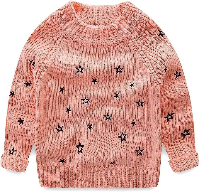 Mud Kingdom Toddler Girls Pullover Sweaters Cute Embroidered Stars | Amazon (US)