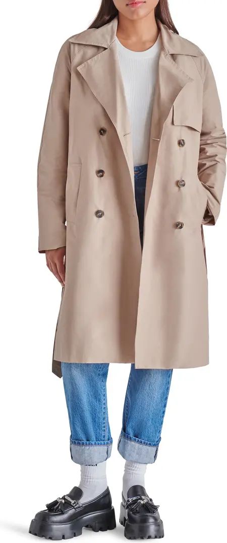 Double Breasted Cotton Blend Trench Coat | Nordstrom Rack