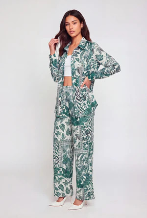Floral Patterned Long Sleeve Button Front Blouse | Rainbow Shops