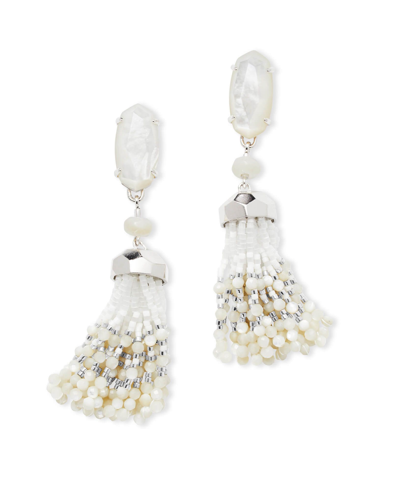 Dove Silver Statement Earrings In Ivory Mother of Pearl | Kendra Scott