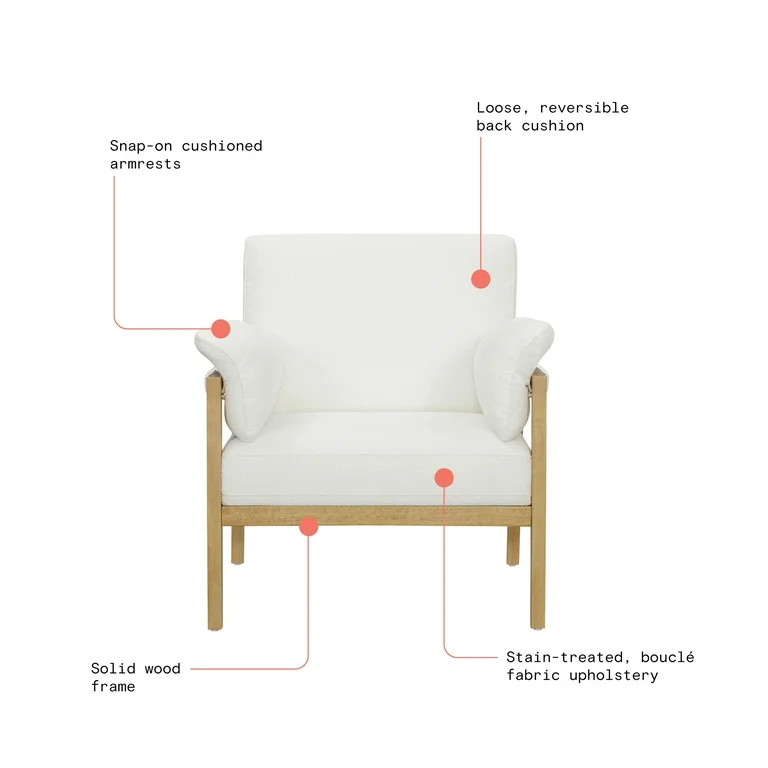 Beautiful Wrap Me Up Accent Chair with Removable Cushions by Drew, Cream | Walmart (US)