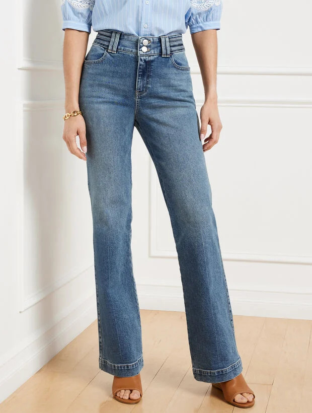 Flare Leg Banded Waist Jeans - Melody Wash | Talbots