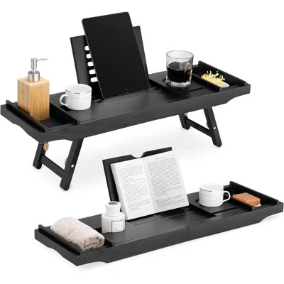Bamboo Foldable Bathtub Caddy Tray | Wayfair North America