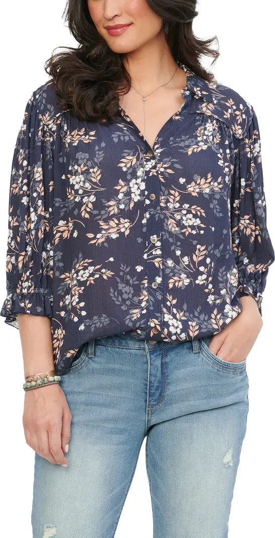 Wit & Wisdom Floral Ruffle Sleeve Blouse | Nordstrom | Nordstrom