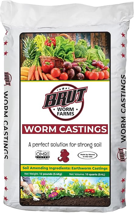 Brut Organic Worm Castings for Plants 12 LB – Natural Nutrients, Fertility Builder, Plant Food ... | Amazon (US)