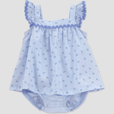 Carter's Just One You® Baby Girls' Floral Ruffle Sleeve Sunsuit - Blue 9M | Target
