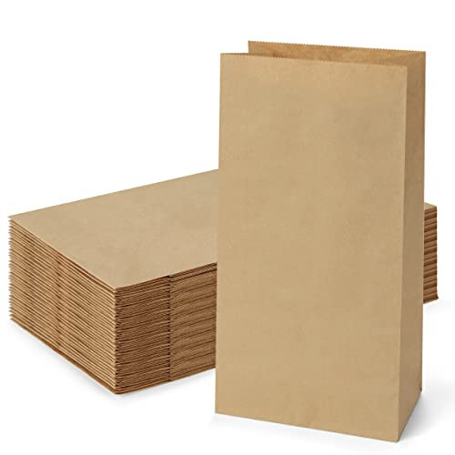 SHOPDAY 12lb Paper Lunch Bags 100 Pack 7x4.5x13.75" Kraft Brown Paper Bag Grocery Bags Bulk, Bread Bags Sack Lunch Bags Snack Bag | Amazon (US)