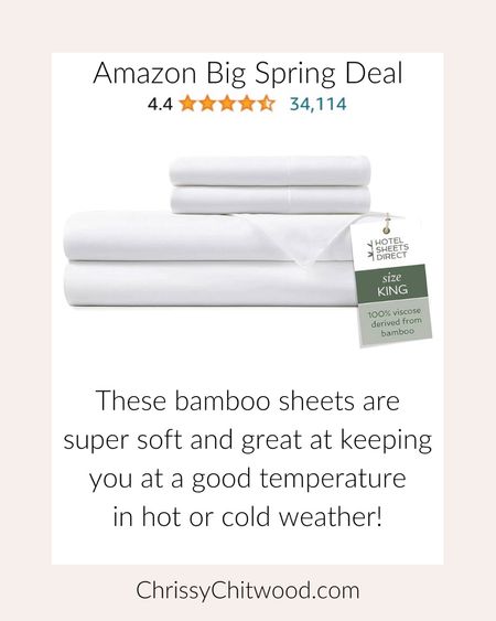 Amazon Big Spring Deal: Upgrade your bedding with these bamboo sheets are super soft and great at keeping you at a good temperature in hot or cold weather!

We love these bamboo sheets so much we got a second set! The sheets come in lots of colors and sizes.

Amazon finds, favorite find, bed sheet, bedroom, home favorite

#LTKfindsunder100 #LTKhome #LTKsalealert