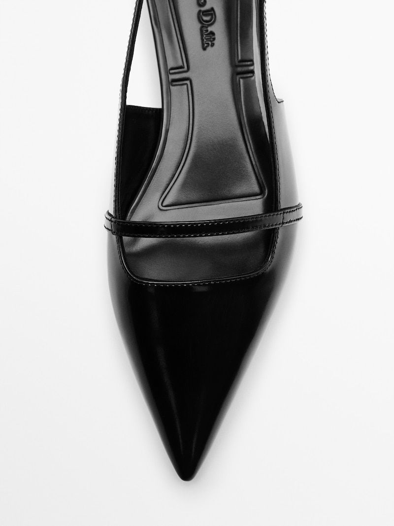 Flat leather slingback shoes | Massimo Dutti (US)