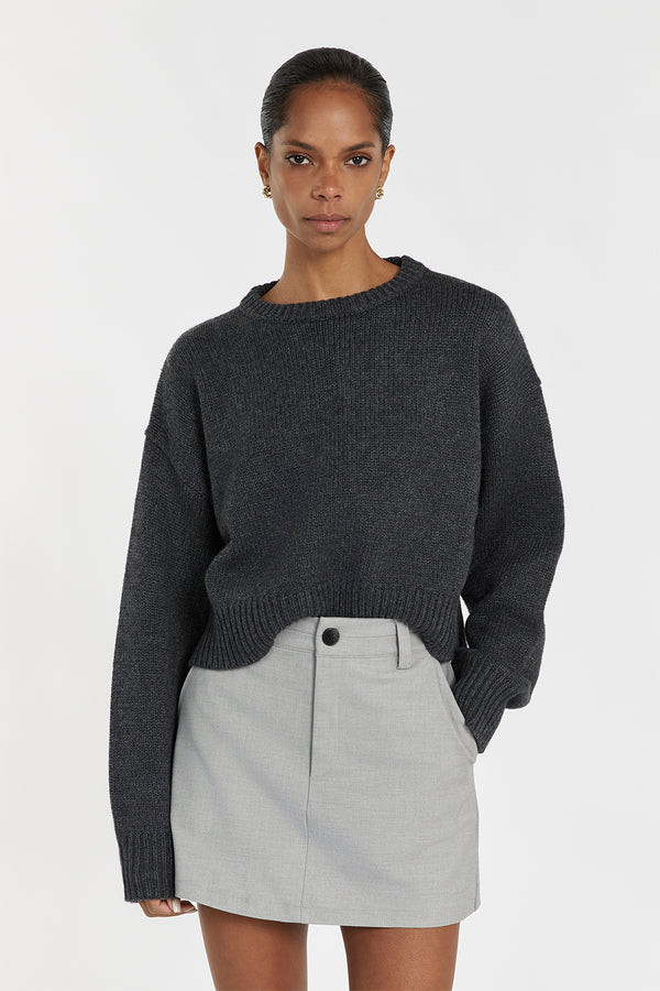 OLIVER CHARCOAL MARLE KNIT JUMPER | DISSH