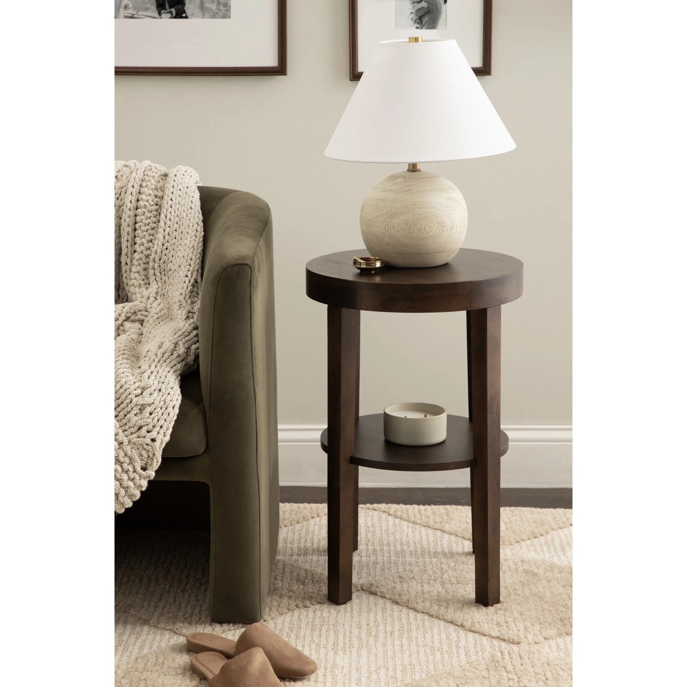Kate and Laurel Talcott Modern Round Wood Side Table, 16 x 16 x 24, Dark Brown, Transitional Deco... | Walmart (US)