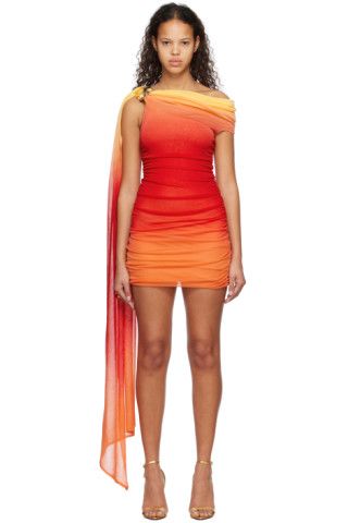 Ferragamo - Red & Orange Gradient Minidress | SSENSE