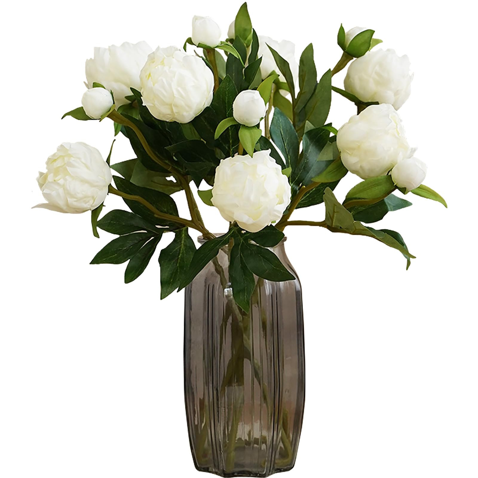 IPOPU White Peonies Artificial Flowers 8pcs Peony Silk Flowers Fake White Flowers for Wedding Cen... | Amazon (US)