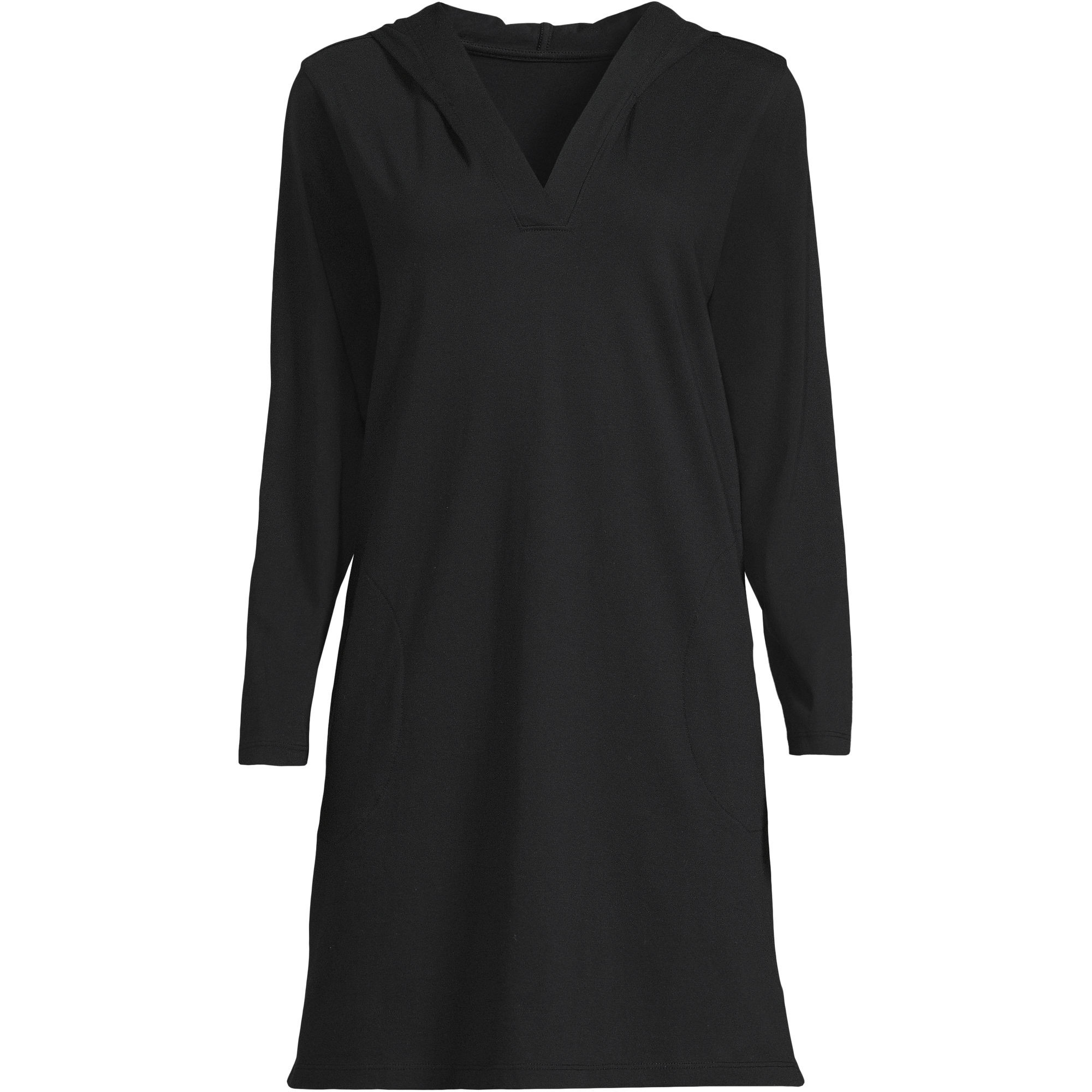 Women's Cotton Jersey Long Sleeve Hooded Swim Cover-up Dress | Lands' End (US)