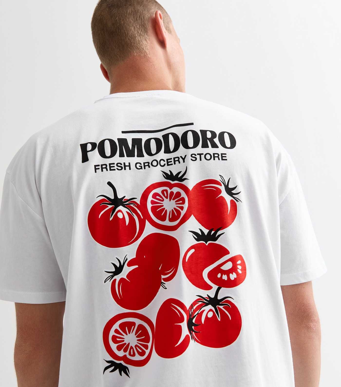 White Pomodoro Graphic Print Oversized T-Shirt  | New Look | New Look (UK)