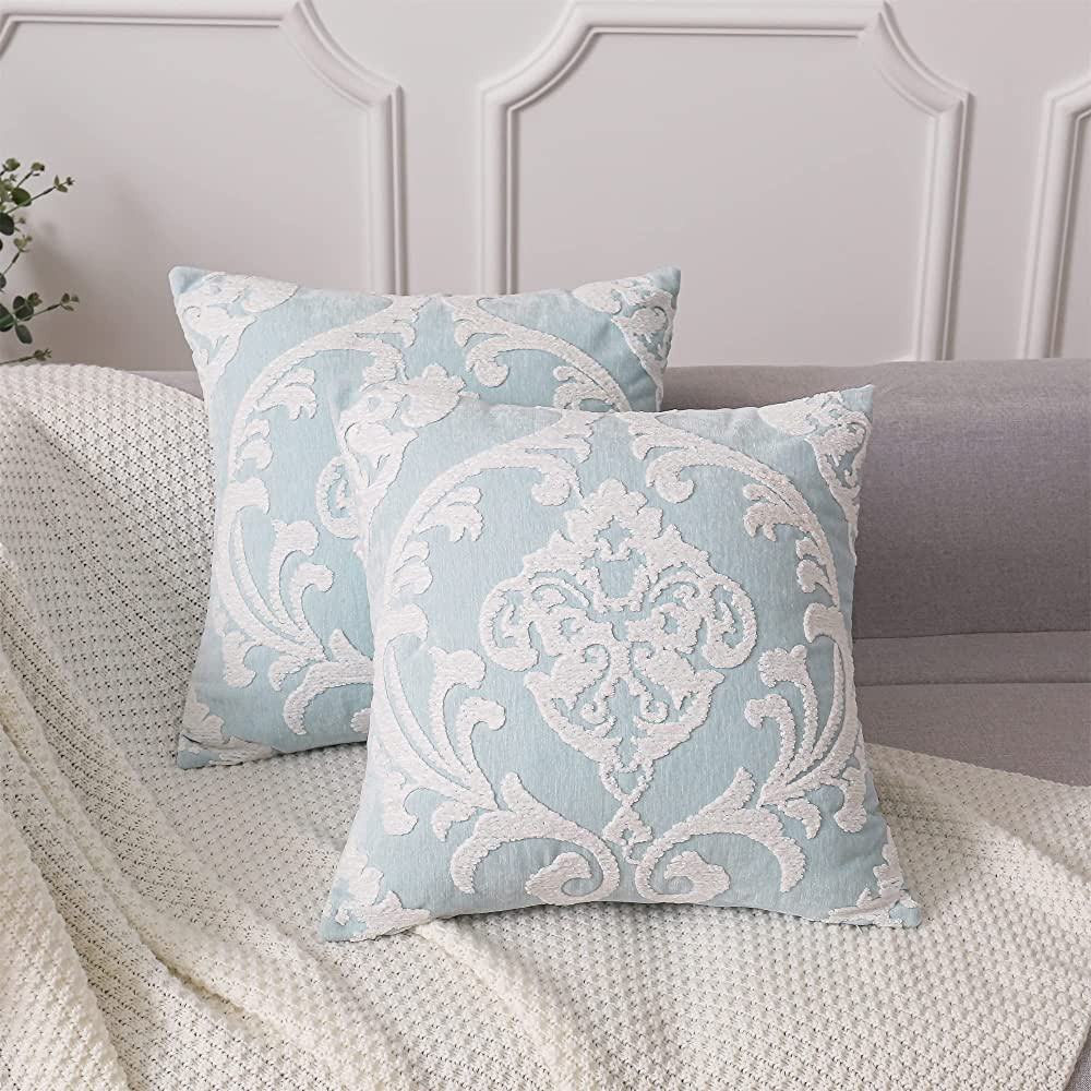 HPUK Embroidered Boho Throw Pillow Covers 18x18 inch, Set of 2 Emroidery Accent Couch Pillows for... | Amazon (US)