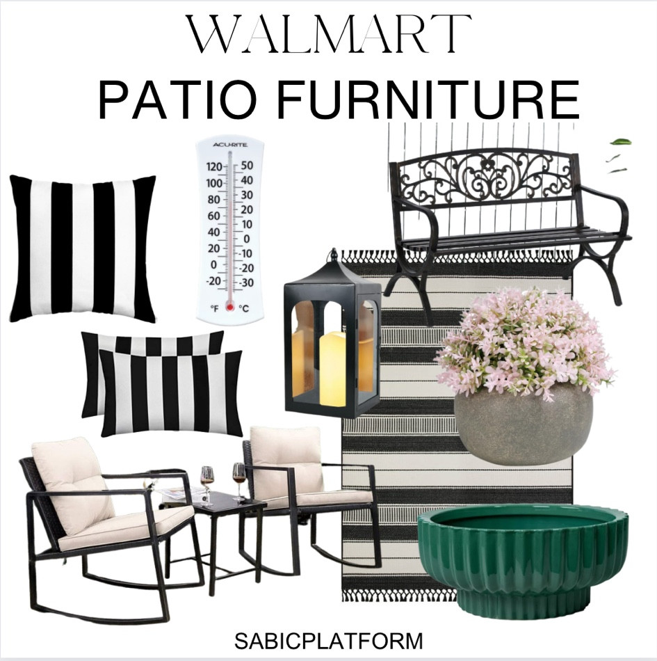 Walmart patio inspo, front porch, back, pool, look for less, modern home, transitional, outdoor pillow, outdoor living, black, white, lantern, outdoor rug, planter, thermometer, artificial plants, sabic platform 

#LTKhome #LTKFind #LTKSeasonal