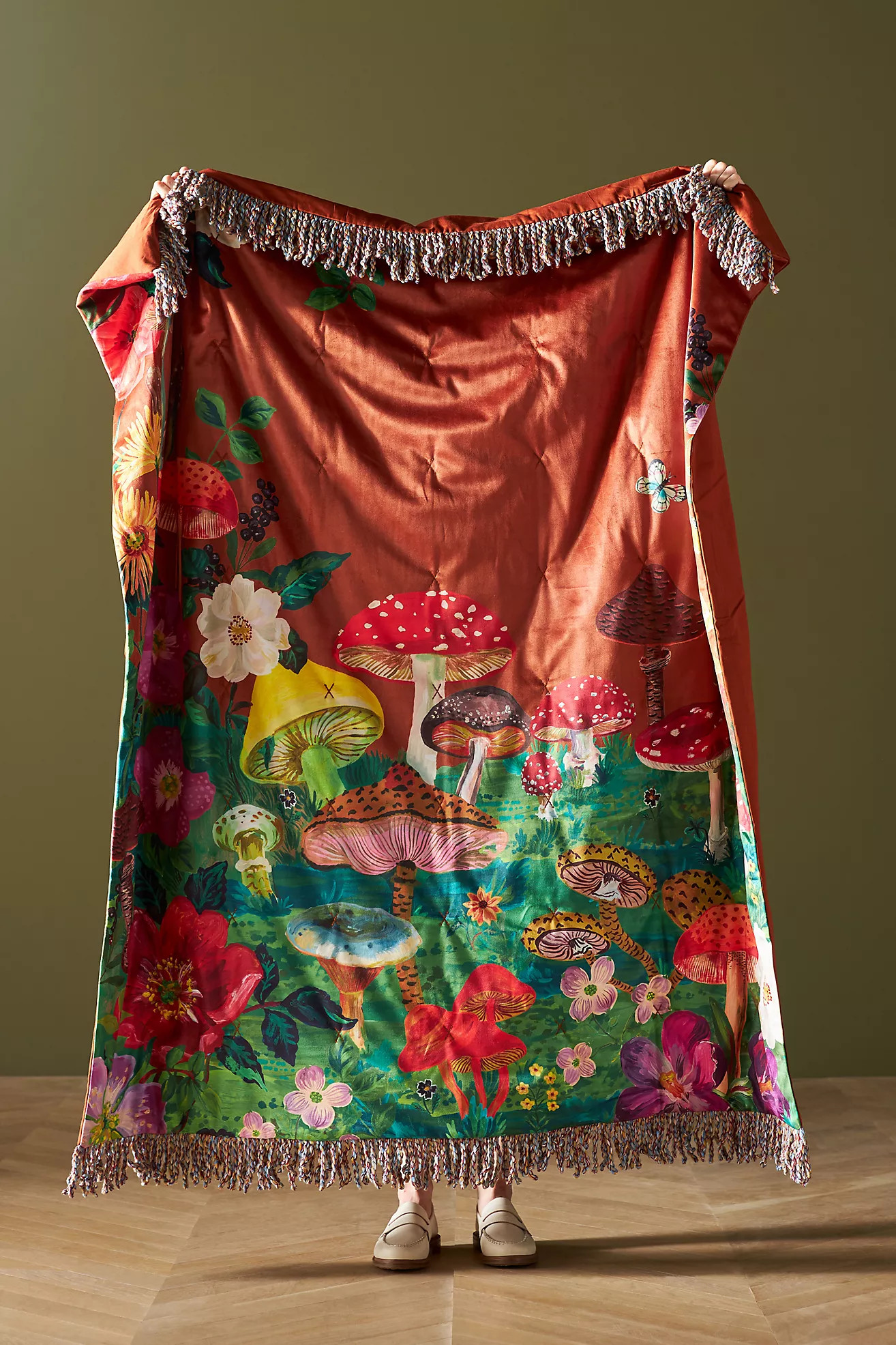 Nathalie Lete Velvet Throw Blanket | Anthropologie (US)