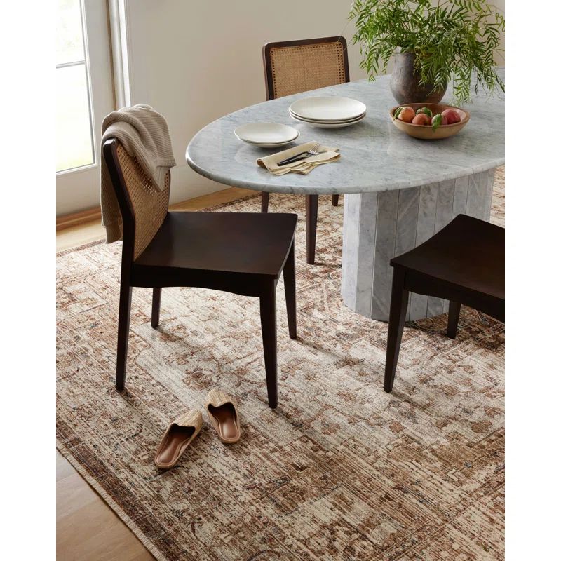 Sorrento Oriental Machine Made Power Loom Polyester Area Rug in Beige/Brown | Wayfair North America