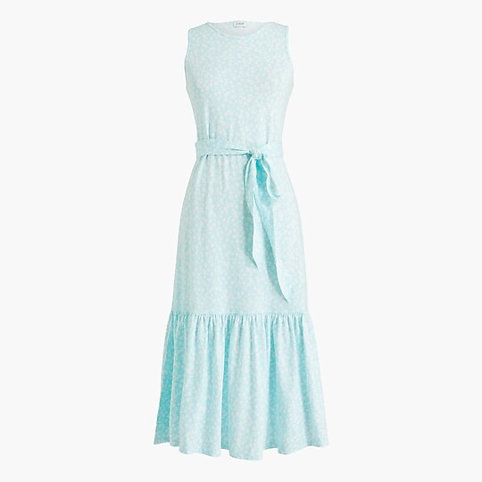 Factory: Printed Knit Tie-waist Midi Dress For Women | J.Crew Factory