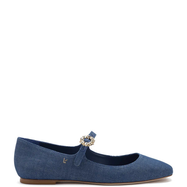Blair Ballet Flat In Blue Denim | Larroude