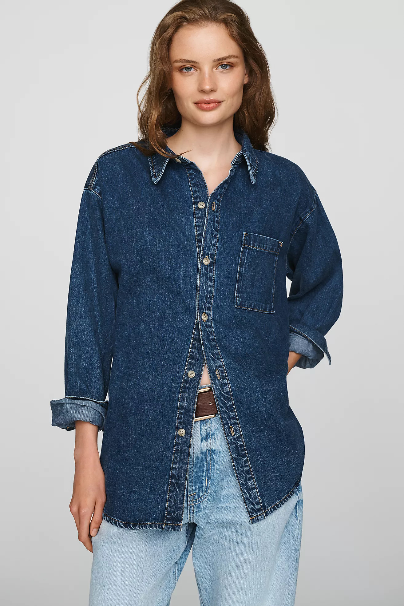 The Denim 100% Cotton Oversized Shirt Top | Anthropologie (US)