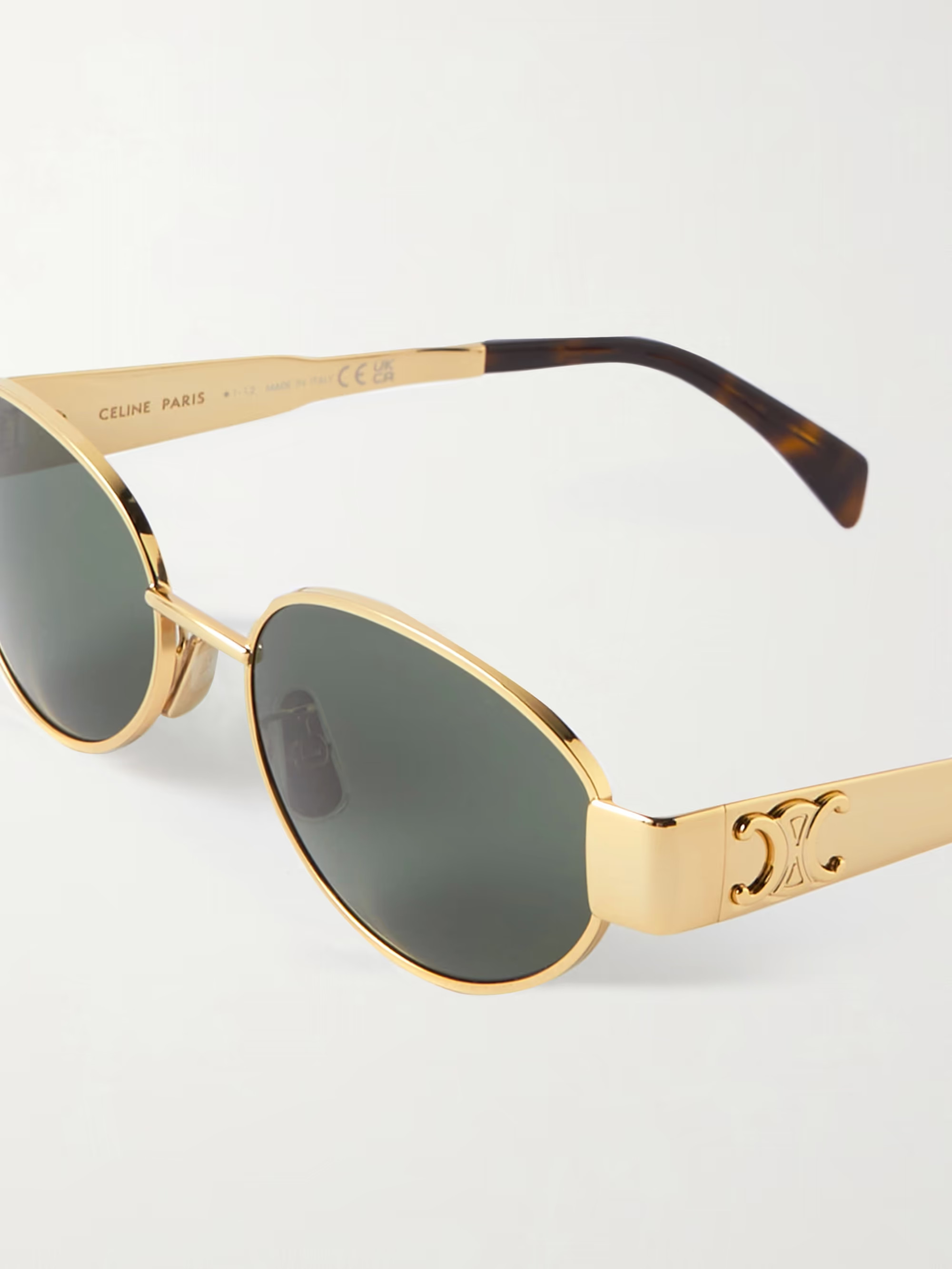 CELINE EYEWEAR Oval-frame gold-tone and tortoiseshell acetate sunglasses | NET-A-PORTER | NET-A-PORTER (US)