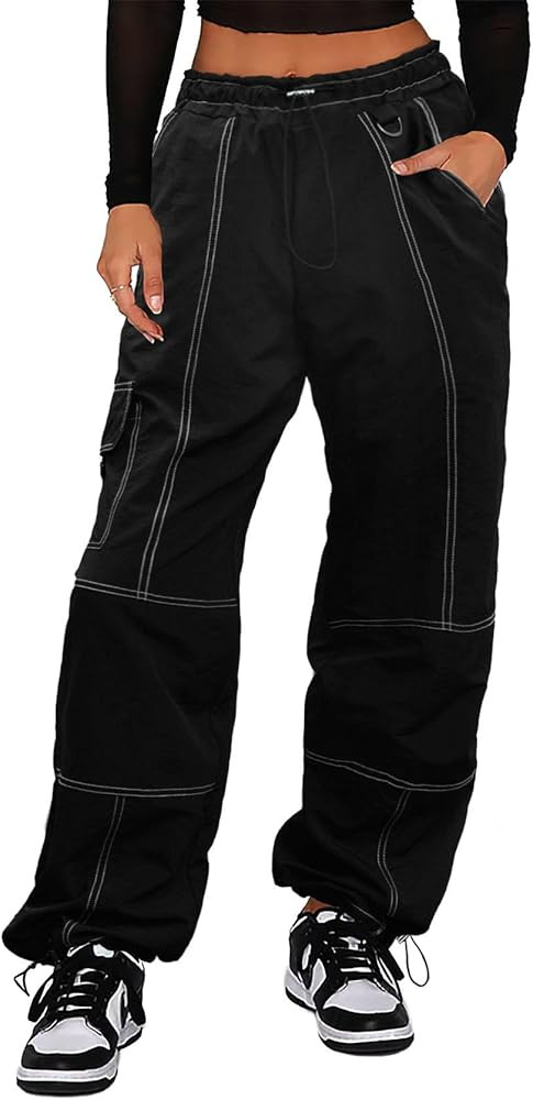 Y2K Cargo Pants Women Baggy - Parachute Pants for Women | Amazon (US)