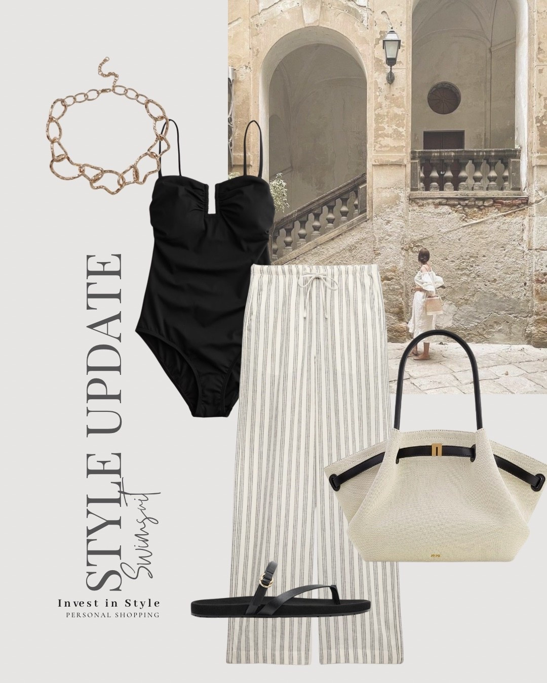 Black swimsuit outfit 
Linen trousers 

#LTKspring #LTKswimwear #LTKtravel