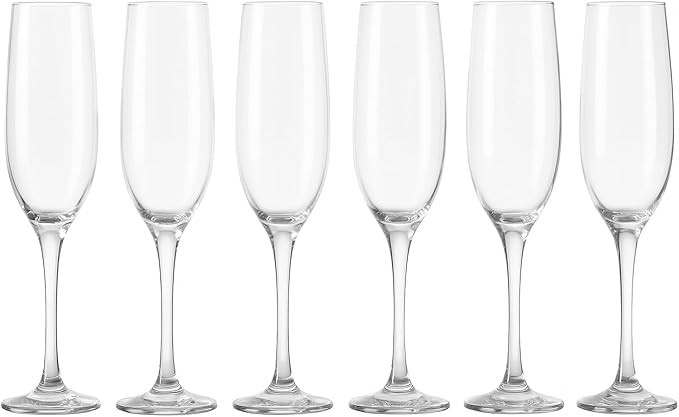 Jogo de 6 Taças de Champanhe para Brindes Casamentos e Festas Premium Elegante Durável Transpar... | Amazon (BR)