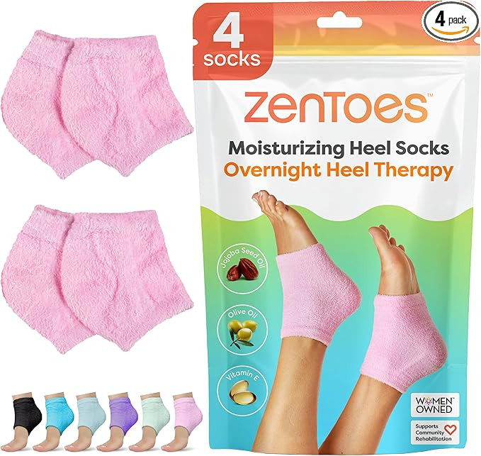 ZenToes Moisturizing Socks for Cracked Heel Treatment, Vitamin E, Olive Oil and Jojoba Oil Infuse... | Amazon (US)